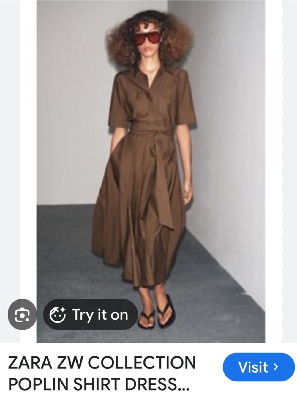 Zara collection poplin shirt dress